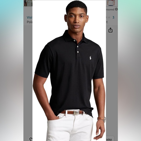 Polo Ralph Lauren Other - Polo Ralph Lauren Men's Polo Shirt Pima Soft Touch Black with White Pony  Size L